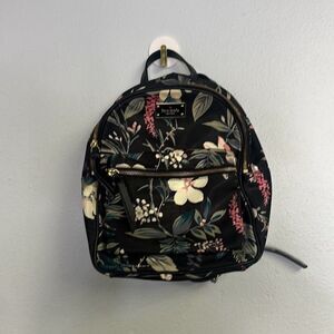 Kate Spade Womens Black Bradley Wilson Road Botanical Floral Backpack Small